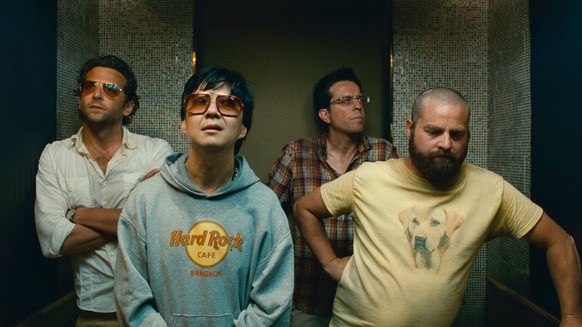 (L-r) BRADLEY COOPER as Phil, KEN JEONG as Mr. Chow, ED HELMS as Stu and ZACH GALIFIANAKIS as Alan in Warner Bros. Pictures and Legendary Pictures comedy THE HANGOVER PART II, a Warner Bros. Pictures  ...