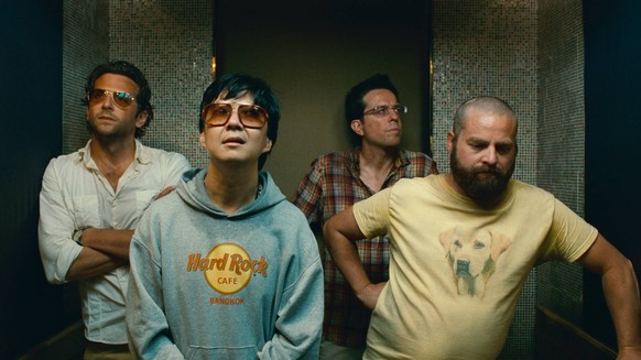 (L-r) BRADLEY COOPER as Phil, KEN JEONG as Mr. Chow, ED HELMS as Stu and ZACH GALIFIANAKIS as Alan in Warner Bros. Pictures and Legendary Pictures comedy THE HANGOVER PART II, a Warner Bros. Pictures ...