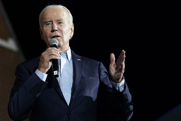 President Joe Biden speaks at a campaign event for New York Gov. Kathy Hochul, Sunday, Nov. 6, 2022, at Sarah Lawrence College in Yonkers, N.Y. (AP Photo/Patrick Semansky)