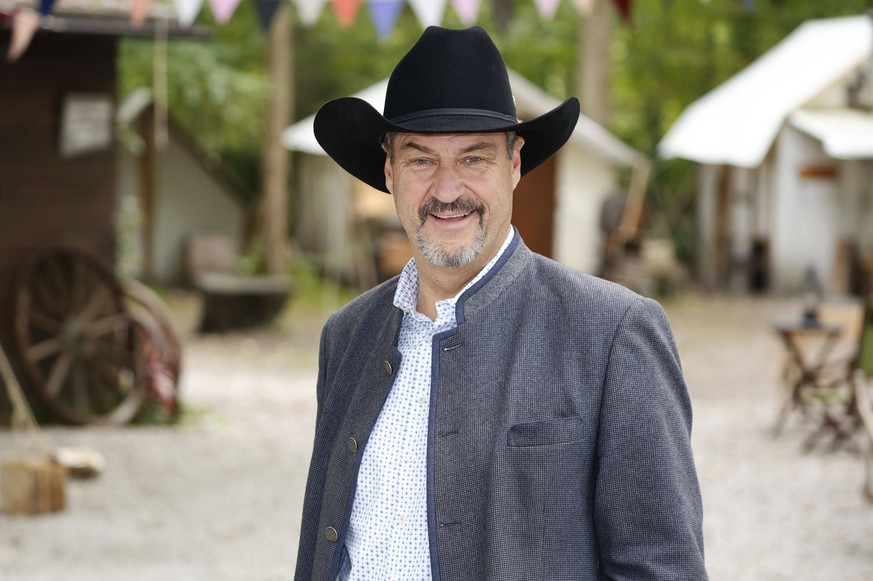 Markus Söder beim Besuch des Cowboy-Club Müchen 1913 e.V. anlässlich dessen 111-jährigen Jubiläums. München, 11.09.2024 *** Markus Söder visiting the Cowboy Club Müchen 1913 e V on the occasion of its ...