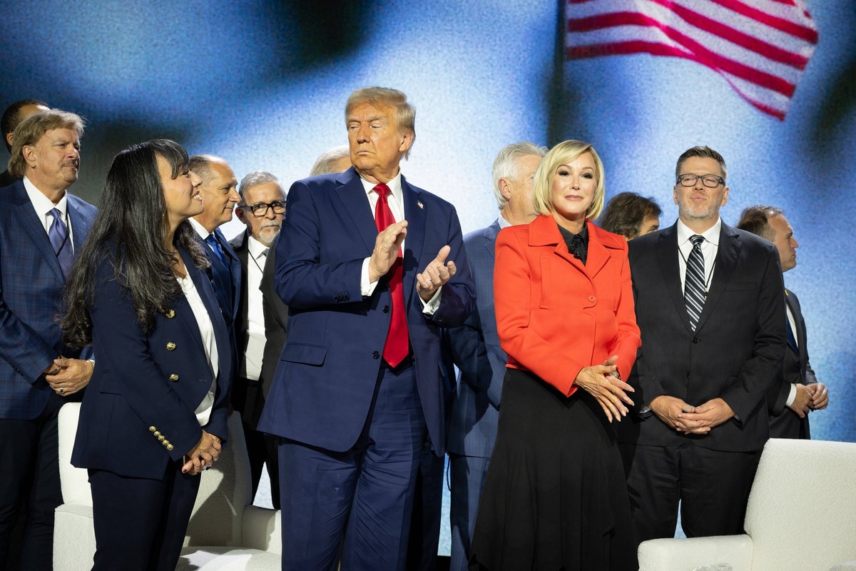 October 28, 2024, Powder Springs, Georgia, USA: Paul White Cain with Donald Trump at National Faith Advisory Board summit, where Trump was featured speaker. She served as Trump