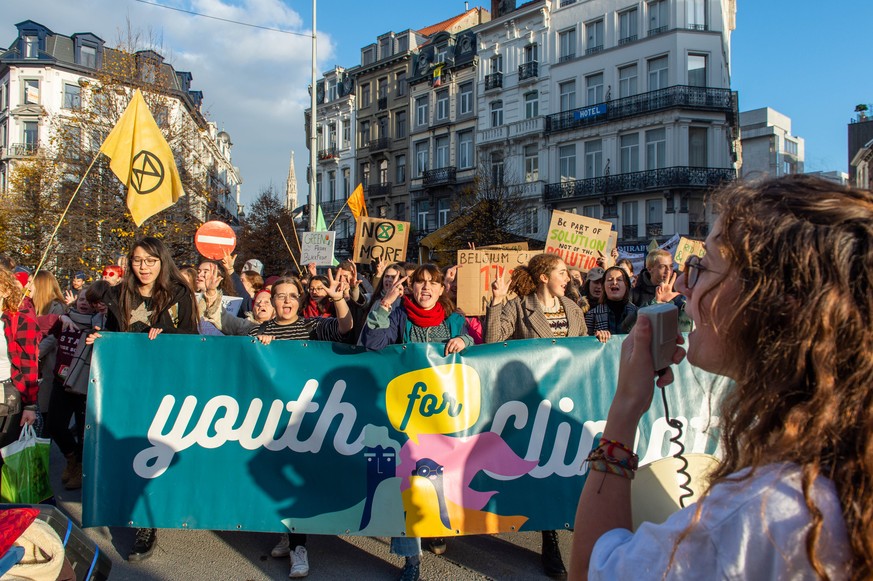 Illustration picture shows the fourth edition of the Global Strike For Future Belgium march in Brussels to raise awareness for climate change, part of a world strike, Friday 29 November 2019. PUBLICAT ...