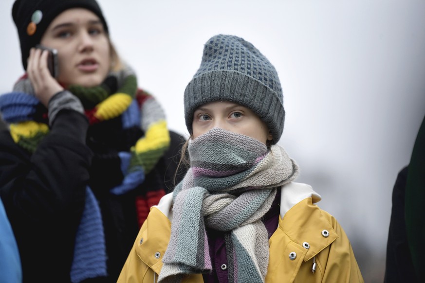 Greta Thunberg auf einer Klima-Demo in Stockholm vor Weihnachten. 