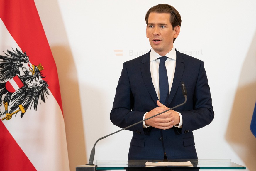 Wien 20.05.2019, Bundeskanzleramt, Wien, AUT, OeVP, Presserklaerung von Sebastian Kurz, im Bild Sebastian Kurz (OeVP)// during media conference with Sebastian Kurz of the peoples party at the chancell ...