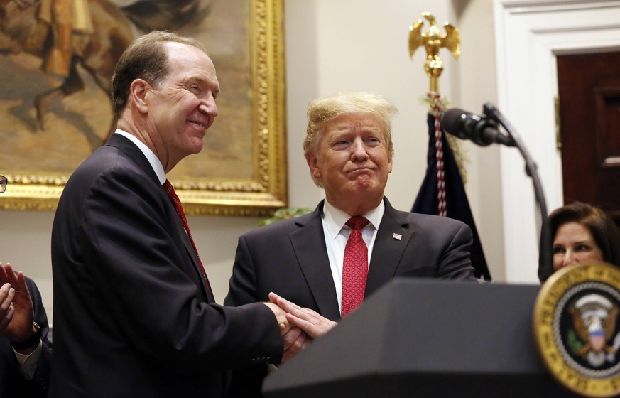 February 6, 2019 - Washington, District of Columbia, U.S. - United States President Donald J. Trump announces David Malpass as his choice to serve as president of the World Bank, in the Roosevelt Room ...
