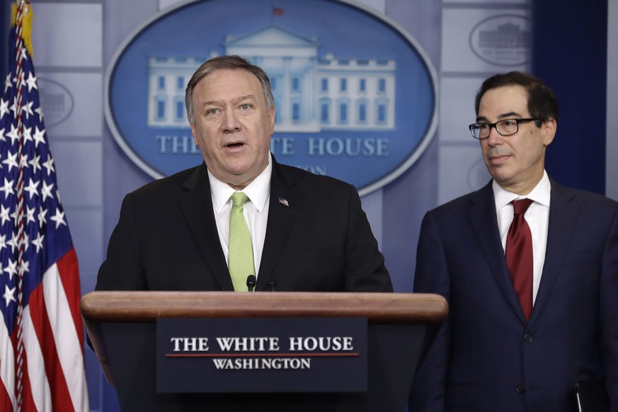 US-Außenminister Mike Pompeo und Finanzminister Steven Mnuchi.