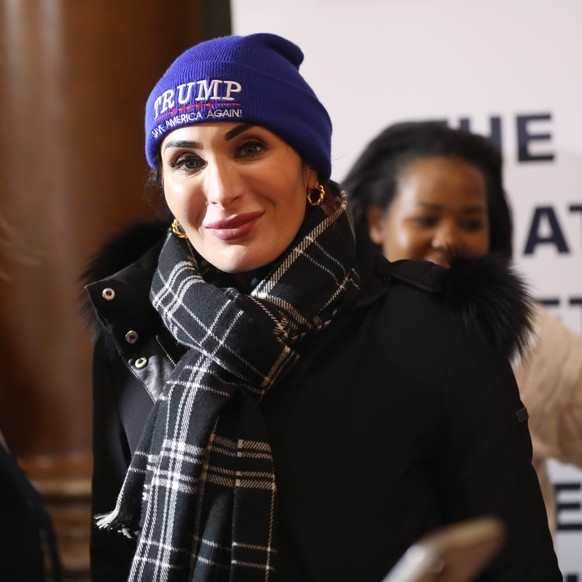 January 10, 2024, Des Moines, Iowa, Usa: Political activist LAURA LOOMER appears at a rally opposing the carbon pipeline at the Iowa State Capitol ahead of the Iowa caucuses in Des Moines. Des Moines  ...