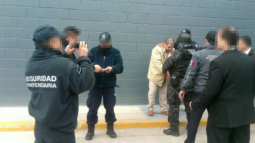 Abschiedsfoto in Mexiko: "El Chapo" zu Beginn seiner Auslieferung im Gefängnis Ciudad Juárez&nbsp;&nbsp;