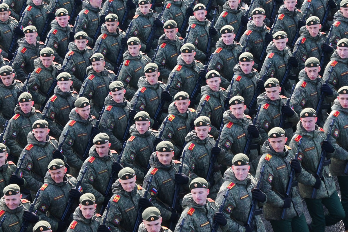 09.05.2024. Russia. Moscow. The formation of military personnel on foot parade calculations before the military parade dedicated to the 79th anniversary of Victory in the Great Patriotic War BelkinxAl ...