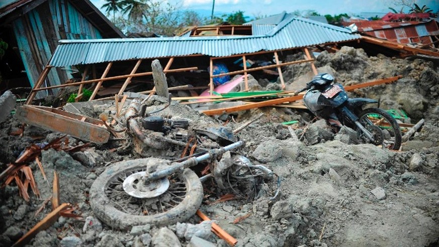 Zerstörung auf der indonesischen Insel Sulawesi, wo ebenfalls die Erde bebte.&nbsp;