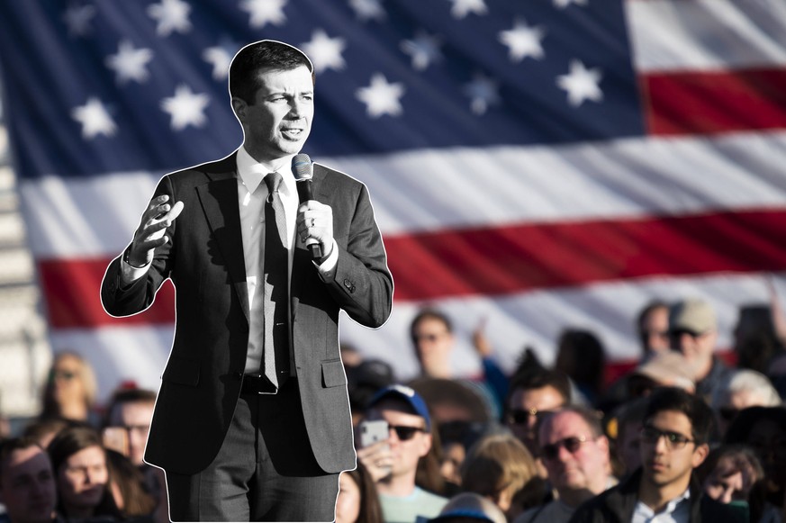 February 23, 2020, Washington, DC, United States: February 23, 2020 - Arlington, VA, United States: PETE BUTTIGIEG at a Town Hall at Washington Liberty High School in Arlington, VA. Washington United  ...