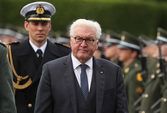 October 27, 2021, Dublin, Ireland: German President Frank-Walter Steinmeier inspects a Guard of Honour at Aras an Uachtarain, Dublin, on day one of his three-day state visit to Ireland. Picture date:  ...