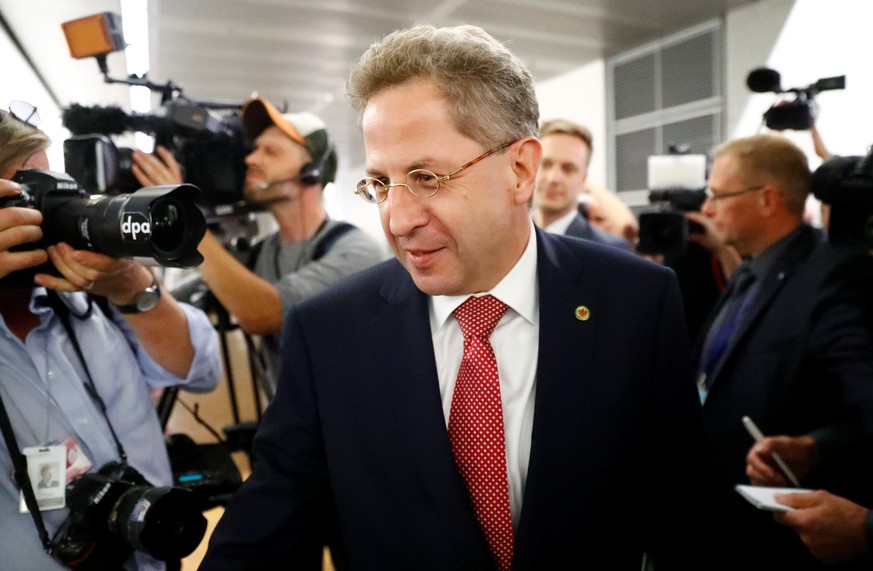 Hans-Georg Maassen, President of the Federal Office for the Protection of the Constitution arrives for a meeting of the parliamentary committee, that oversees German intelligence agencies in Berlin, G ...