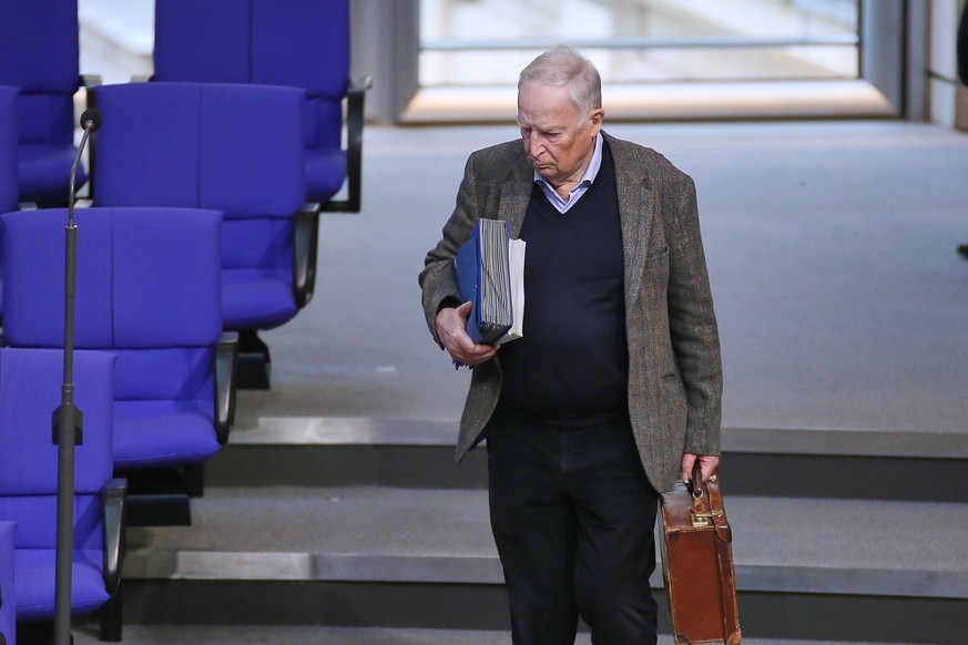 Berlin, Deutschland, 31.01.2025: Deutscher Bundestag: 211. Bundestagssitzung: Alexander Gauland, AfD *** Berlin, Germany, 31 01 2025 German Bundestag 211 Bundestag session Alexander Gauland, AfD Copyr ...