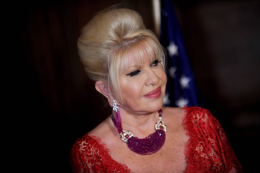 NEW YORK, NY - JUNE 13: Ivana Trump speaks at a press conference announcing her new campaign to fight obesity at The Plaza Hotel on June 13, 2018 in New York City....People: Ivana Trump Manhattan Unit ...