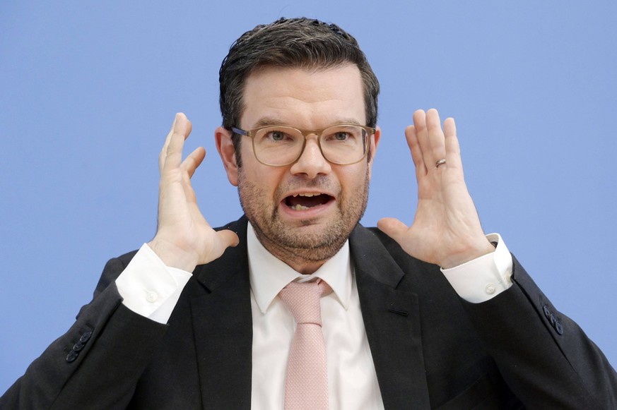 Marco Buschmann bei der Bundespressekonferenz zum neuen Infektionsschutzgesetz im Haus der Bundespressekonferenz. Berlin, 24.08.2022 *** Marco Buschmann at the Federal Press Conference on the new Infe ...