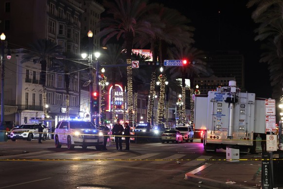 A picture taken from Bourbon Street where a New Year s attack took place, in New Orleans, United States, 1 January 2025. The number of deaths from the mass vehicular attack in the early hours of New Y ...