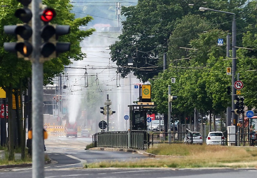 Ein Löschroboter ist in Dresden im Einsatz.&nbsp;