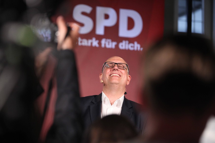 Bremen, Deutschland, 14.05.2023: SPD - Spitzenkandidat und bisheriger Bürgermeister Andreas Bovenschulte am Abend der Bürgerschaftswahl in der Bremer Bürgerschaft Wahl, Bremen-Wahl . *** Bremen, Germa ...