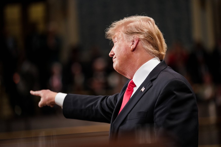 February 5, 2019 - Washington, District of Columbia, U.S. - FEBRUARY 5, 2019 - WASHINGTON, DC: President Donald Trump delivered the State of the Union address, with Vice President Mike Pence and Speak ...