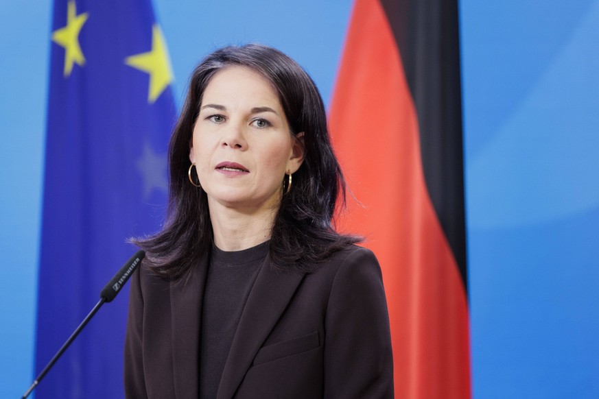 Annalena Baerbock Buendnis 90/Die Gruenen, Bundesaussenministerin, aufgenommen im Rahmen einer Pressekonferenz im Auswaertigen Amt in Berlin, 11.10.2024. Fotografiert im Auftrag des Auswaertigen Amtes ...