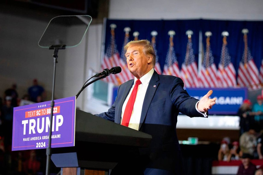 February 19, 2024: Former U.S. President Donald Trump appeared on Saturday, Feb. 10, 2024, for a Get out the Vote rally at the HTC Center at Coastal Carolina University in Conway, South Carolina, wher ...