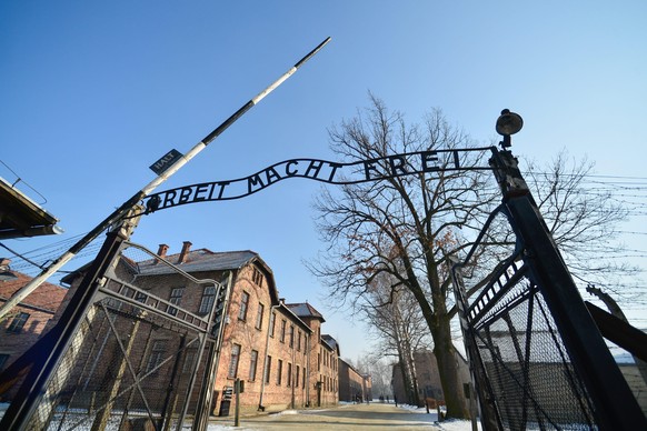 A view of the main entrance to Auschwitz camp pictured on the day of the 72nd anniversary of liberation German Nazi concentration and extermination camp Auschwitz-Birkenau. On Friday, January 27, 2017 ...