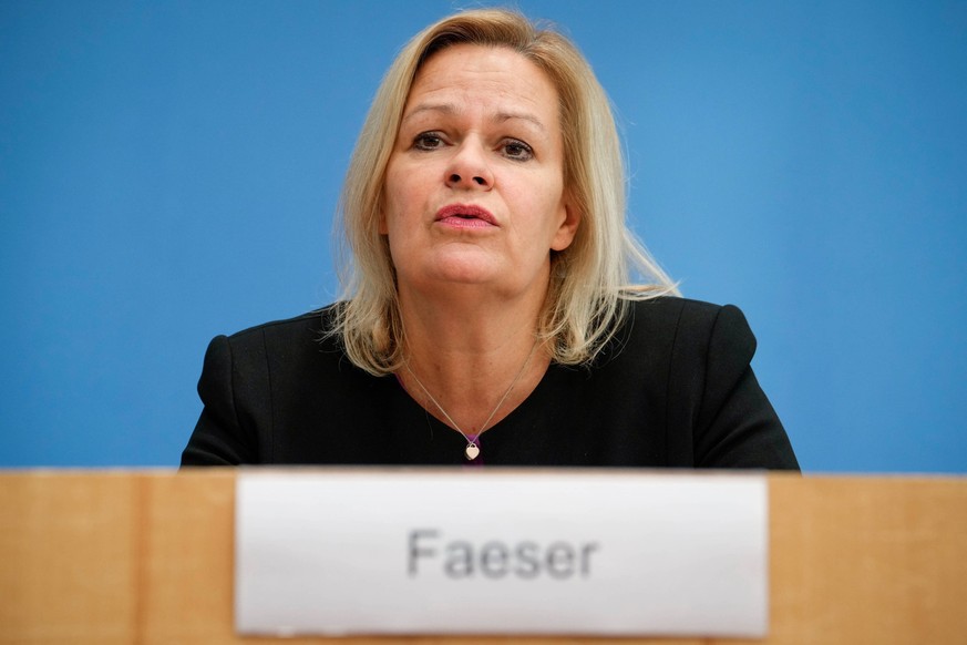 Bundespressekonferenz Entwurf des Demokratiefoerdergesetzes Aktuell,14.12.2022,Berlin,Bundesministerin des Innern und für Heimat Nancy Faeser im Portrait bei der Bundespressekonferenz zum Thema Entwur ...