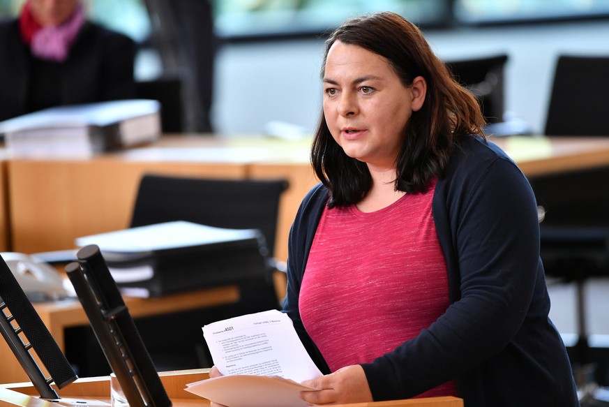 Katharina König-Preuss (Die Linke) 2017 im Thüringer Landtag.