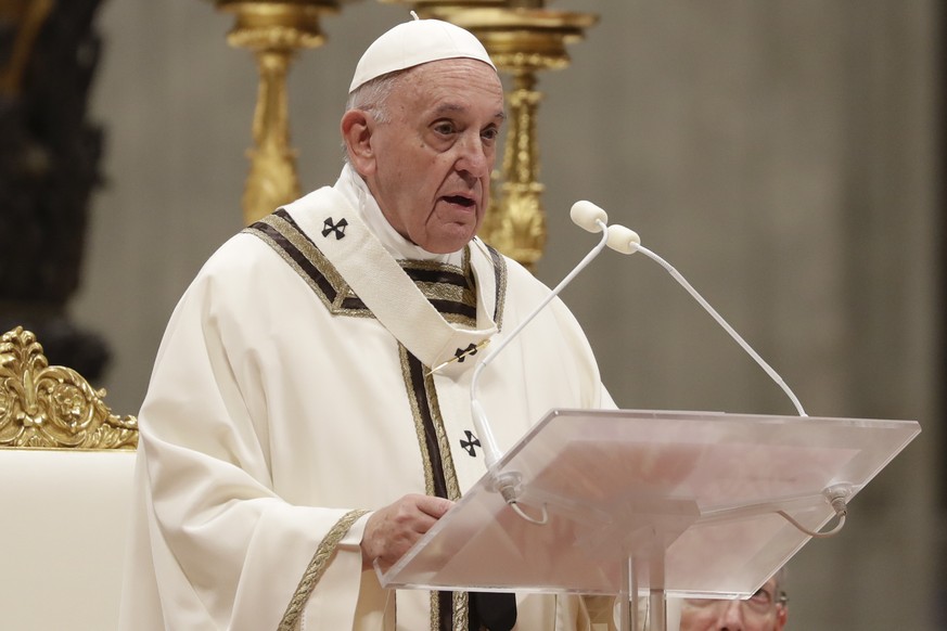 Papst Franziskus während seiner Ansprache.