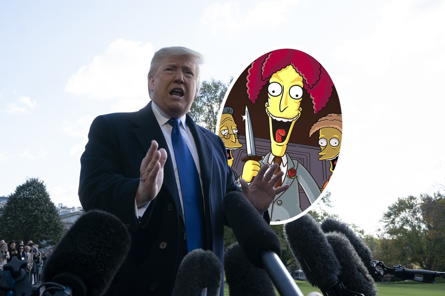 United States President Donald J. Trump speaks to members of the media on the South Lawn of the White House in Washington D.C., U.S. as he departs for a day trip to Marietta, Georgia on Friday, Novemb ...