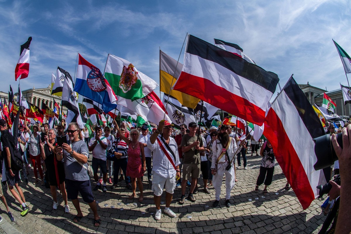 August 31, 2024: Under the name ÃâoeGrosser Treffen der 251 BundesstaatenÃâÂ, Reichsbuerger Reichsbo¼rger, sovereign citizens, citizens of the Reich assembled at MunichÃââ s Koenigsplatz to network w ...
