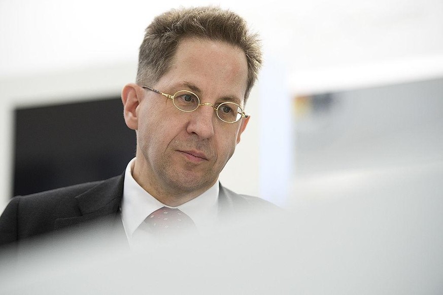 HANOVER, GERMANY - MARCH 12: Hans-Georg Maassen, head of the Office for the Protection of the Constitution (Verfassungsschutz), the main German anti-terrorism agency during a visit at the 2014 CeBIT t ...
