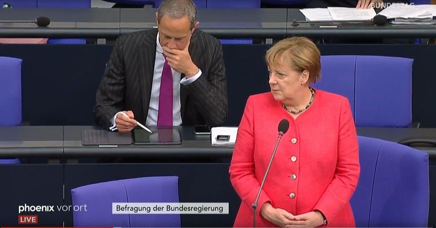 Angela Merkel im Bundestag. 