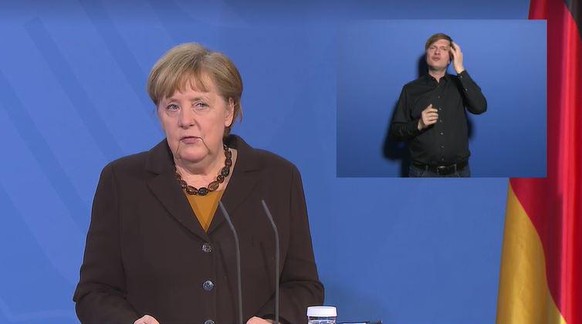 Bundeskanzlerin Merkel trat am Dienstagabend vor die Presse, um die Impf-Entscheidung zu erklären.