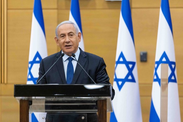 News Themen der Woche KW21 News Bilder des Tages Israeli Prime Minister Benjamin Netanyahu, delivers a political statement in the Knesset ,the Israeli Parliament, in Jerusalem on Sunday, May 30, 2021. ...