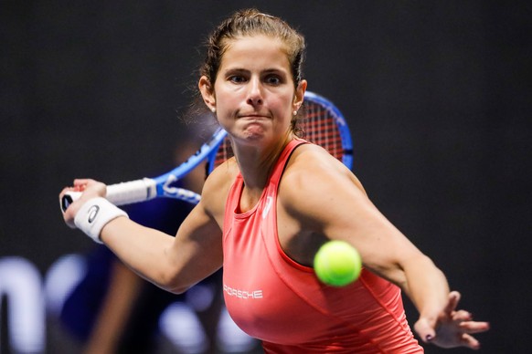 January 30, 2019 - Saint Petersburg, Russia - Julia Goerges of Germany returns the ball to Vera Zvonareva of Russia during their WTA Tennis Damen St. Petersburg Ladies Trophy 2019 tennis match on Janu ...