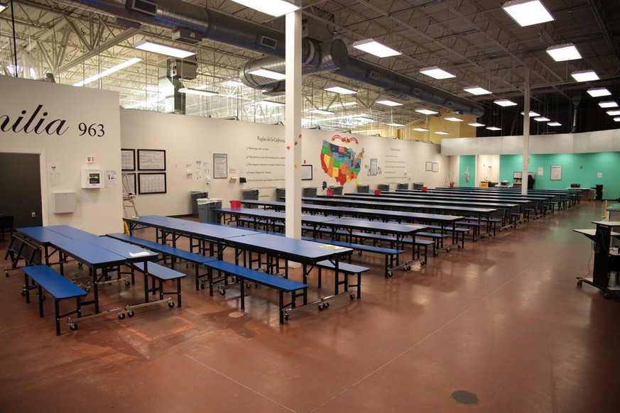 Casa Padre, an immigrant shelter for unaccompanied minors, in Brownsville, Texas, U.S., is seen in this photo provided by the U.S. Department of Health and Human Services, June 14, 2018. ACF/HHS/Hando ...