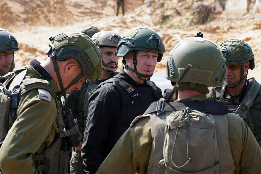 February 29, 2024, Gaza Strip: Minister of Defense YOAV GALLANT visits the northern Gaza Strip. Gallant observed and was briefed on various methods employed in the destruction of terror tunnels. Gaza  ...