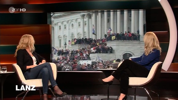 Erschreckende Bilder vom Capitol in Washington werden in der Sendung eingeblendet.