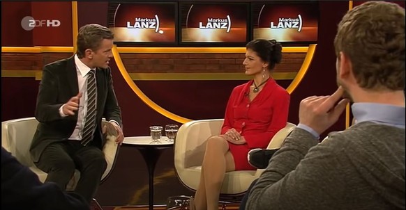 Sorgte für Aufsehen und eine Petition zur Absetzung der Sendung: Markus Lanz und Sahra Wagenknecht 2014.