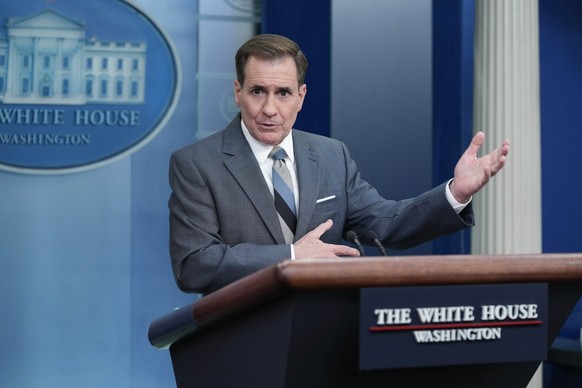 National Security Council spokesman John Kirby speaks during the daily briefing at the White House in Washington, Wednesday, March 22, 2023. (AP Photo/Susan Walsh)