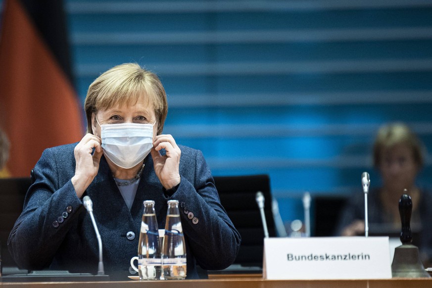 Angela Merkel, Bundeskanzlerin, aufgenommen im Rahmen der woechentlichen Kabinettssitzung im Bundeskanzleramt in Berlin, 16.12.2020. Berlin Deutschland *** Angela Merkel, German Chancellor, taken duri ...