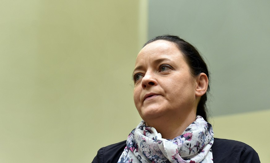 Defendant Beate Zschaepe waits for the continuation of her NSU trial at a courtroom in Munich, southern Germany, on July 3, 2018. Christof Stache/Pool via Reuters