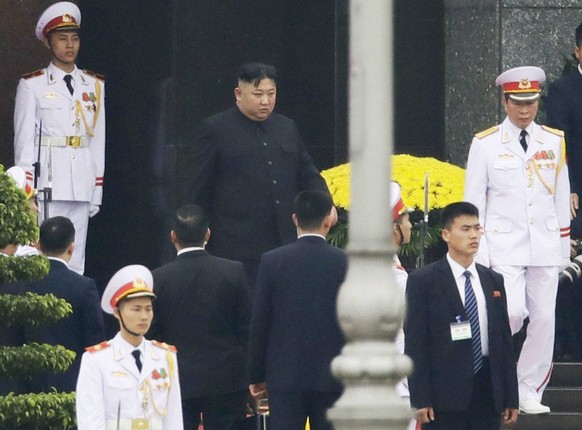 Kim Jong Un in Hanoi North Korean leader Kim Jong Un visits Ho Chi Minh mausoleum in Hanoi on March 2, 2019. Kim was in the Vietnamese city for his second summit with U.S. President Donald Trump. PUBL ...