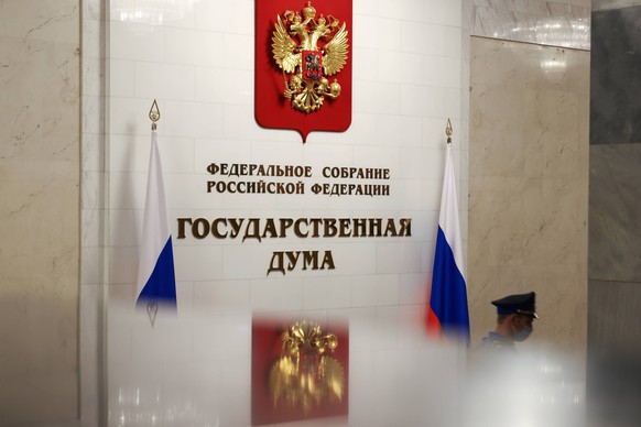 MOSCOW, RUSSIA - JULY 15, 2022: The entrance hall of the Russian State Duma. Anton Novoderezhkin/TASS PUBLICATIONxINxGERxAUTxONLY TS13A4CF