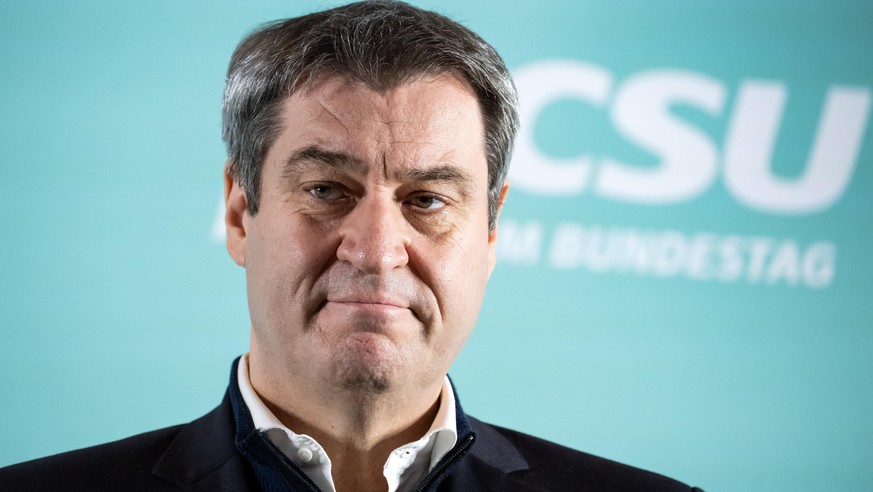 Markus Söder, Ministerpräsident von Bayern und Vorsitzender der CSU, äußert sich zu Beginn der Klausurtagung der CSU-Landesgruppe des Deutschen Bundestages. Die traditionelle Winterklausur sollte eige ...