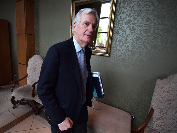 WICKLOW, IRELAND - MAY 12: European Commission Brexit chief negotiator Michel Barnier arrives for the EPP Group Bureau meeting at Druids Glen on May 12, 2017 in Wicklow, Ireland. Brexit and negotiatin ...