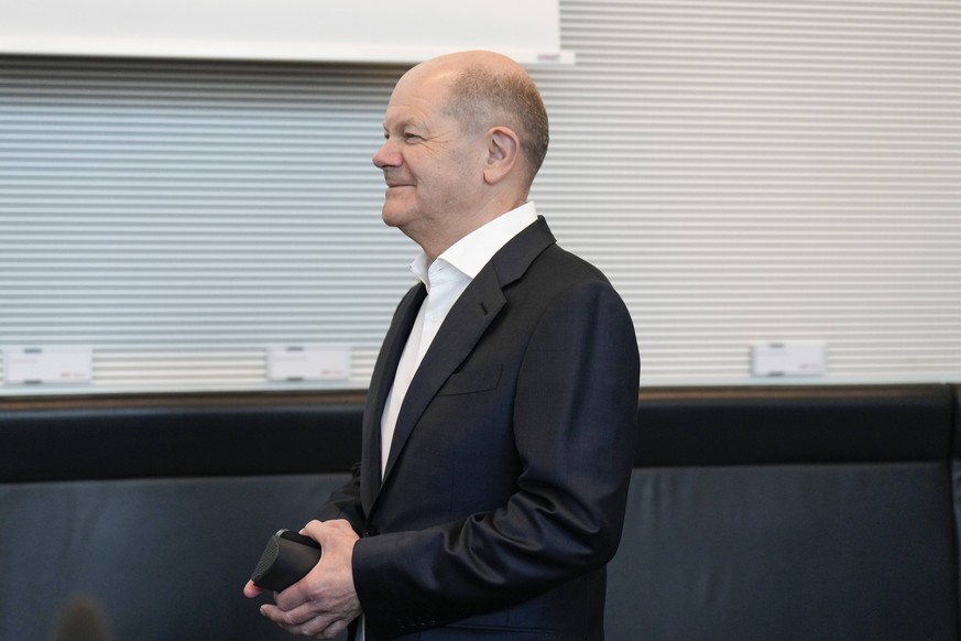 Auftaktbilder, SPD-Bundestagsfraktion, Bundeskanzler Olaf Scholz Fraktionssitzung SPD-Bundestagsfraktion, Auftaktbilder, Bundeskanzler Olaf Scholz Berlin Berlin GER *** Opening pictures, SPD parliamen ...