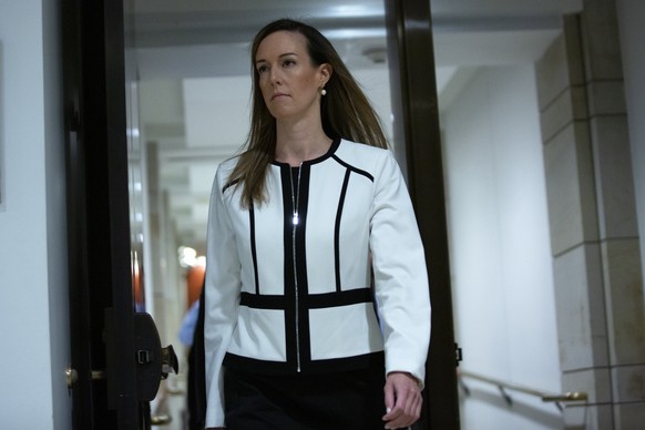 Jennifer Williams, a national security aide to Vice President Mike Pence, arrives at the U.S. Capitol for closed-door testimony before House committees on Capitol Hill in Washington D.C., U.S., on Thu ...